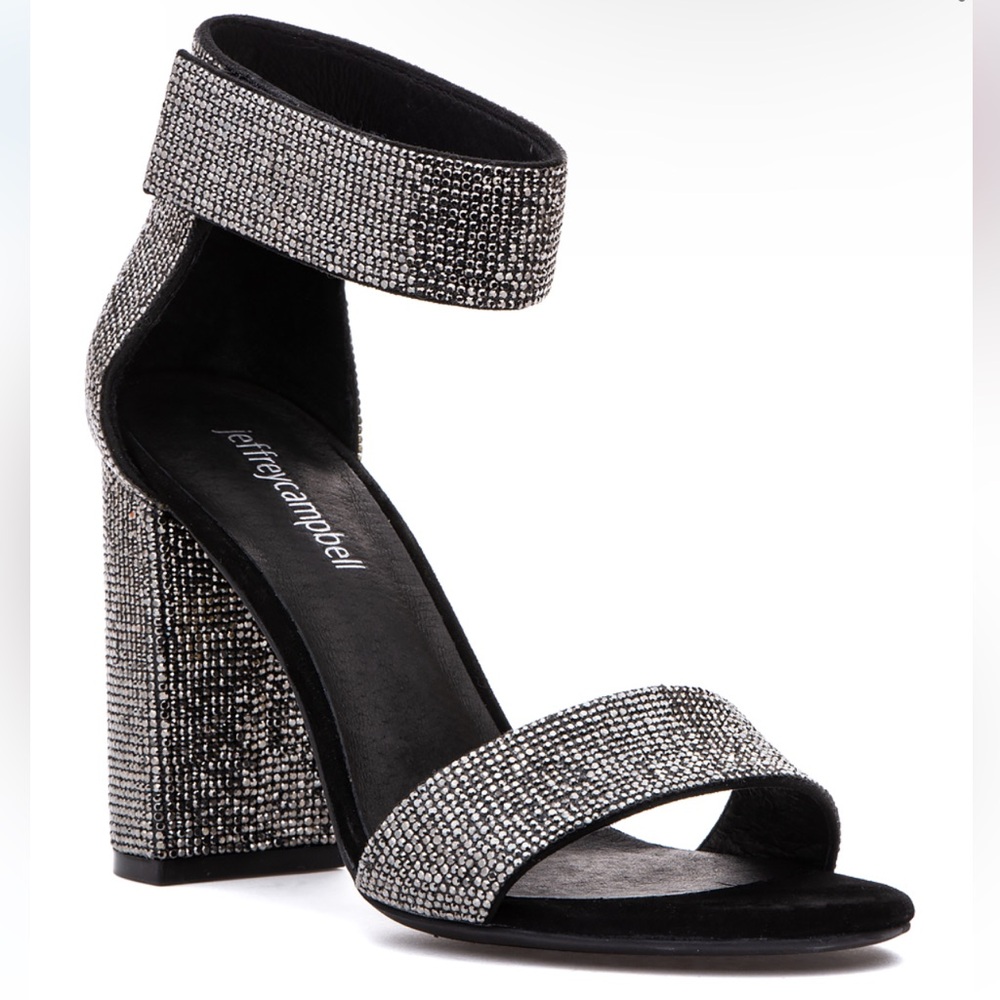Jeffrey Campbell Heels in Black Suede and Rhinestone Sequin Size 8.5